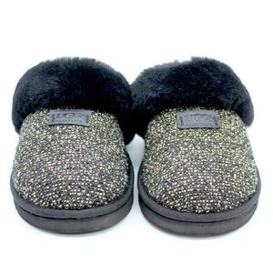 UGG Black and Gold Textured Slippers size 9